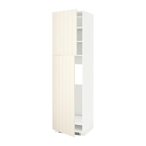 МЕТОД Высокий шкаф д/холодильника/2дверцы - белый, Хитарп белый с оттенком, 60x60x220 см