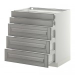 МЕТОД / ФОРВАРА Нплн шк 5фрнт/2нзк/3срд ящ - белый, Будбин серый, 80x60 см