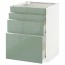 МЕТОД / ФОРВАРА Напольн шкаф 4 фронт панели/4 ящика - белый, Калларп глянцевый светло-зеленый, 60x60 см