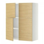 МЕТОД Навесной шкаф с полками/4дверцы - Тингсрид под березу, белый МЕТОД Навесной шкаф с полками/4дверцы - Тингсрид под березу, белый