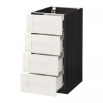 МЕТОД / ФОРВАРА Напольн шкаф 4 фронт панели/4 ящика - под дерево черный, Сэведаль белый, 40x60 см МЕТОД / ФОРВАРА Напольн шкаф 4 фронт панели/4 ящика - под дерево черный, Сэведаль белый, 40x60 см