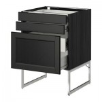 МЕТОД / ФОРВАРА Напольн шкаф 3фронт пнл/2низ/2ср ящ - 60x60x60 см, Лаксарби черно-коричневый, под дерево черный МЕТОД / ФОРВАРА Напольн шкаф 3фронт пнл/2низ/2ср ящ - 60x60x60 см, Лаксарби черно-коричневый, под дерево черный