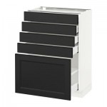 МЕТОД / МАКСИМЕРА Напольный шкаф с 5 ящиками - 60x37 см, Лаксарби черно-коричневый, белый МЕТОД / МАКСИМЕРА Напольный шкаф с 5 ящиками - 60x37 см, Лаксарби черно-коричневый, белый