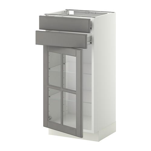 МЕТОД / ФОРВАРА Напольн шк/2 ящ/2 сткл дврц - белый, Будбин серый МЕТОД / ФОРВАРА Напольн шк/2 ящ/2 сткл дврц - белый, Будбин серый