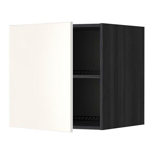 МЕТОД Верх шкаф на холодильн/морозильн - под дерево черный, Веддинге белый, 60x60 см