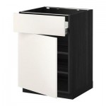 МЕТОД / ФОРВАРА Напольн шкаф с полкой/ящиком/дверью - под дерево черный, Веддинге белый, 60x60 см МЕТОД / ФОРВАРА Напольн шкаф с полкой/ящиком/дверью - под дерево черный, Веддинге белый, 60x60 см