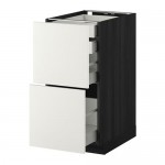 МЕТОД / МАКСИМЕРА Напл шк 2 фрнт/2низ/1срд/1 выс ящ - под дерево черный, Хэггеби белый, 40x60 см