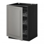 МЕТОД Напольный шкаф с проволочн ящиками - под дерево черный, Будбин серый, 60x60 см МЕТОД Напольный шкаф с проволочн ящиками - под дерево черный, Будбин серый, 60x60 см