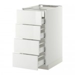 МЕТОД / МАКСИМЕРА Нплн шк 4фрнт/2нзк/3срд ящ - белый, Рингульт глянцевый белый, 40x60 см