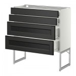 МЕТОД / ФОРВАРА Нплн шк 4 фронт/2 низк/2средн ящ - 80x37x60 см, Лаксарби черно-коричневый, белый МЕТОД / ФОРВАРА Нплн шк 4 фронт/2 низк/2средн ящ - 80x37x60 см, Лаксарби черно-коричневый, белый