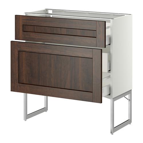 МЕТОД / МАКСИМЕРА Наполн шк 2 фрнт/3 средн ящ - белый, Эдсерум под дерево коричневый, 80x37x60 см