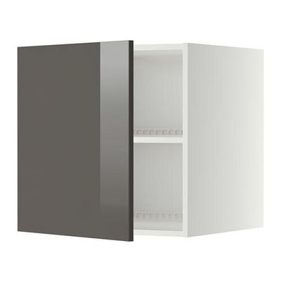 МЕТОД Верх шкаф на холодильн/морозильн - 60x60 см, Рингульт глянцевый серый, белый