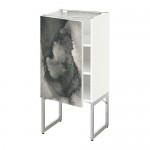 МЕТОД Напольный шкаф с полками - белый, Кальвиа с печатным рисунком, 40x37x60 см