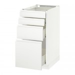 МЕТОД / ФОРВАРА Напольн шкаф 4 фронт панели/4 ящика - белый, Воксторп белый, 40x60 см