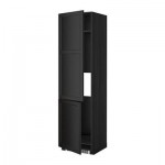 МЕТОД Высокий шкаф д/холод/мороз/2дверцы - Лаксарби черно-коричневый, под дерево черный МЕТОД Высокий шкаф д/холод/мороз/2дверцы - Лаксарби черно-коричневый, под дерево черный