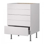 ФАКТУМ Напольный шкаф с 5 ящиками - Лидинго белый с оттенком, 60 см