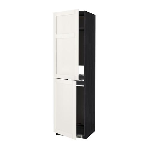 МЕТОД Высок шкаф д холодильн/мороз - под дерево черный, Сэведаль белый, 60x60x220 см