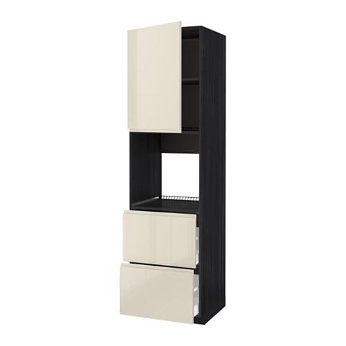 МЕТОД / МАКСИМЕРА Выс шк д/дхвк+двр/2фрнт/2выс ящ - под дерево черный, Воксторп глянцевый светло-бежевый, 60x60x220 см МЕТОД / МАКСИМЕРА Выс шк д/дхвк+двр/2фрнт/2выс ящ - под дерево черный, Воксторп глянцевый светло-бежевый, 60x60x220 см