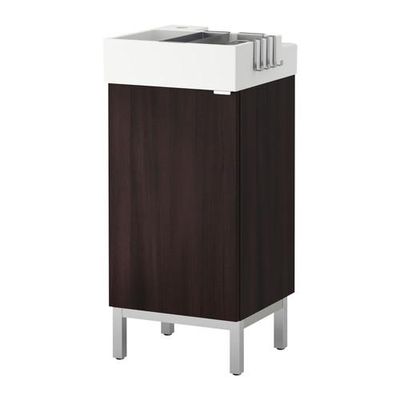 ЛИЛЛОНГЕН Шкаф под раковину с 1 дверцей - черно-коричневый