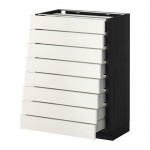 МЕТОД / МАКСИМЕРА Наполн шкаф 8 фронт/8 низк ящиков - под дерево черный, Веддинге белый, 60x37 см