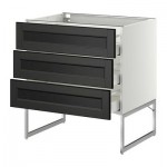 МЕТОД / МАКСИМЕРА Нплн шк 3 фрнт/3 средн ящика - 80x60x60 см, Лаксарби черно-коричневый, белый МЕТОД / МАКСИМЕРА Нплн шк 3 фрнт/3 средн ящика - 80x60x60 см, Лаксарби черно-коричневый, белый
