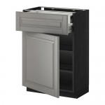 МЕТОД / ФОРВАРА Напольн шкаф двр/фр пнл/плк/2низ ящ - под дерево черный, Будбин серый, 60x37 см МЕТОД / ФОРВАРА Напольн шкаф двр/фр пнл/плк/2низ ящ - под дерево черный, Будбин серый, 60x37 см