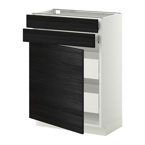 МЕТОД / ФОРВАРА Нплн шк двр/2фрнт/2нзк/2срд ящ - белый, Тингсрид под дерево черный, 60x37 см МЕТОД / ФОРВАРА Нплн шк двр/2фрнт/2нзк/2срд ящ - белый, Тингсрид под дерево черный, 60x37 см