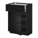 METOD напольн шкаф двр/фр пнл/плк/2низ ящ цвет алюминия