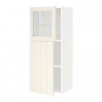 МЕТОД Навесн шкаф/полки/дверь/стекл дверь - белый, Хитарп белый с оттенком МЕТОД Навесн шкаф/полки/дверь/стекл дверь - белый, Хитарп белый с оттенком