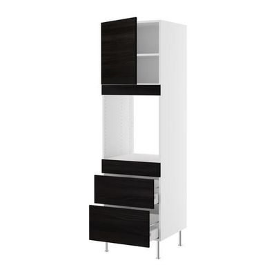 ФАКТУМ Высок шкаф для дух с дверью/3 ящ - Гношё черный ФАКТУМ Высок шкаф для дух с дверью/3 ящ - Гношё черный