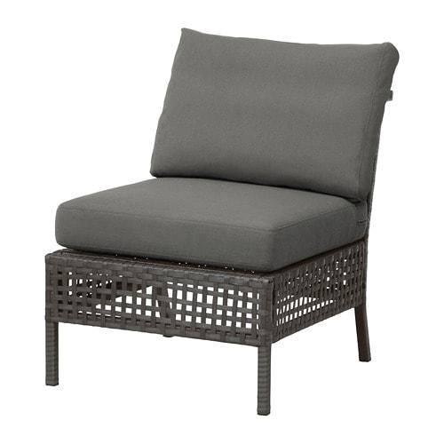 КУНГСХОЛЬМЕН Садовое легкое кресло - черно-коричневый/ФРЁСЁН/ДУВХОЛЬМЕН темно-серый