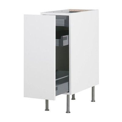 ФАКТУМ Напольный шкаф с выдвижной секцией - Аплод белый, 30 см