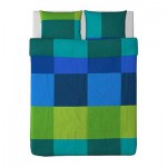 БРУНКРИСЛА Пододеяльник и 2 наволочки - синий, 200x200/50x60cm