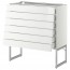 МЕТОД / МАКСИМЕРА Напольн шкаф 6фронт пнл/6 низ ящ - белый, Рингульт глянцевый белый, 80x37x60 см