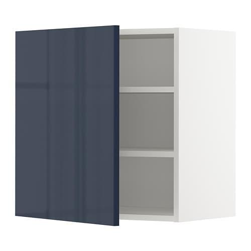 МЕТОД Шкаф навесной с полкой - белый, Ерста глянцевый черно-синий, 60x60 см МЕТОД Шкаф навесной с полкой - белый, Ерста глянцевый черно-синий, 60x60 см