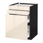 МЕТОД / МАКСИМЕРА Нплн шк с вдв мдл/2 фрнт - 60x60 см, Рингульт глянцевый кремовый, под дерево черный