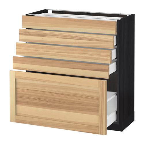 МЕТОД / МАКСИМЕРА Напольный шкаф с 5 ящиками - под дерево черный, Торхэмн естественный ясень, 80x37 см МЕТОД / МАКСИМЕРА Напольный шкаф с 5 ящиками - под дерево черный, Торхэмн естественный ясень, 80x37 см