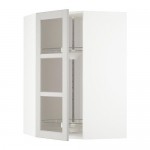 МЕТОД Углов навесн шк с врщ скц/сткл дв - белый, Лерх светло-серый, 68x100 см МЕТОД Углов навесн шк с врщ скц/сткл дв - белый, Лерх светло-серый, 68x100 см