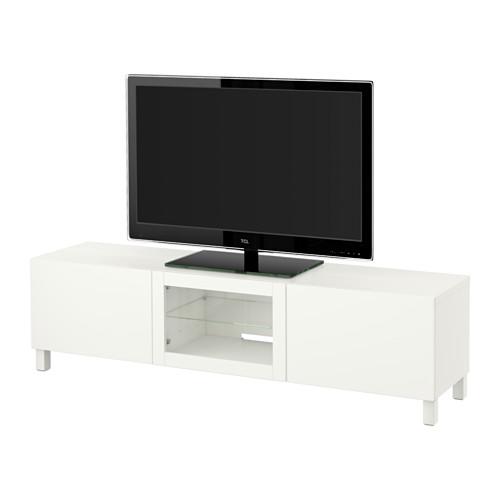 БЕСТО Тумба под ТВ с ящиками и дверцей - Лаппвикен белый прозрачное стекло, направляющие ящика, плавно закр БЕСТО Тумба под ТВ с ящиками и дверцей - Лаппвикен белый прозрачное стекло, направляющие ящика, плавно закр