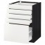 МЕТОД / МАКСИМЕРА Напольный шкаф с 5 ящиками - под дерево черный, Хэггеби белый, 60x60 см