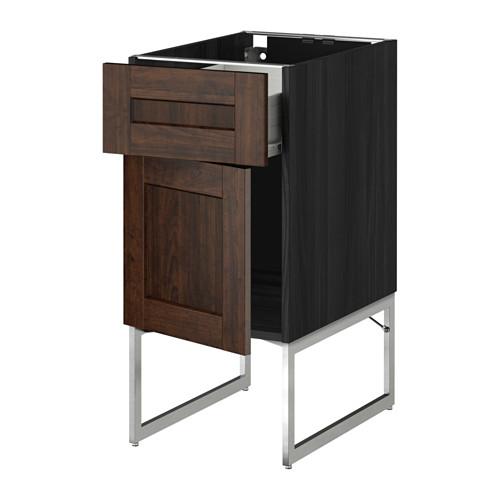 МЕТОД / ФОРВАРА Напольный шкаф с ящиком/дверью - 40x60x60 см, Эдсерум под дерево коричневый, под дерево черный МЕТОД / ФОРВАРА Напольный шкаф с ящиком/дверью - 40x60x60 см, Эдсерум под дерево коричневый, под дерево черный