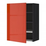 МЕТОД Шкаф навесной с сушкой - под дерево черный, Ерста глянцевый оранжевый, 60x80 см МЕТОД Шкаф навесной с сушкой - под дерево черный, Ерста глянцевый оранжевый, 60x80 см