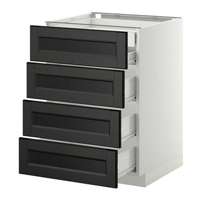 МЕТОД / ФОРВАРА Нплн шк 4фрнт/2нзк/3срд ящ - 60x60 см, Лаксарби черно-коричневый, белый МЕТОД / ФОРВАРА Нплн шк 4фрнт/2нзк/3срд ящ - 60x60 см, Лаксарби черно-коричневый, белый