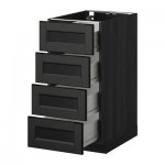 МЕТОД / ФОРВАРА Напольн шкаф 4 фронт панели/4 ящика - 40x60 см, Лаксарби черно-коричневый, под дерево черный МЕТОД / ФОРВАРА Напольн шкаф 4 фронт панели/4 ящика - 40x60 см, Лаксарби черно-коричневый, под дерево черный