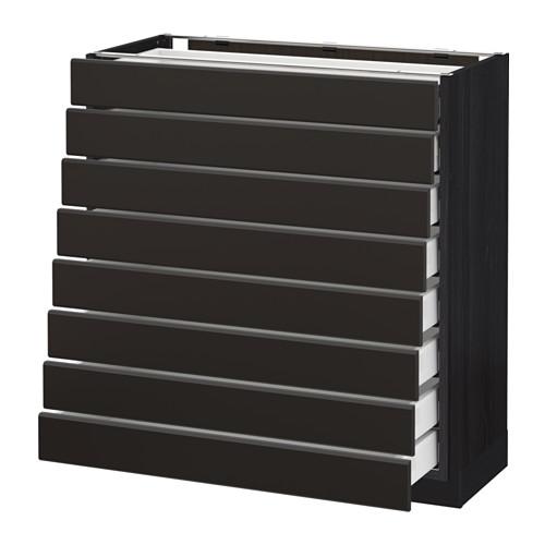 МЕТОД / МАКСИМЕРА Наполн шкаф 8 фронт/8 низк ящиков - под дерево черный, Кунгсбакка антрацит, 80x37 см МЕТОД / МАКСИМЕРА Наполн шкаф 8 фронт/8 низк ящиков - под дерево черный, Кунгсбакка антрацит, 80x37 см