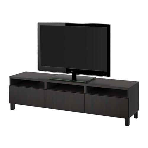 БЕСТО Тумба д/ТВ с ящиками - Лаппвикен черно-коричневый, направляющие ящика,нажимные БЕСТО Тумба д/ТВ с ящиками - Лаппвикен черно-коричневый, направляющие ящика,нажимные