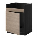 МЕТОД Нплн шкаф для одинарн мойки ДУМШЁ - Брокхульт под грецкий орех светло-серый, под дерево черный МЕТОД Нплн шкаф для одинарн мойки ДУМШЁ - Брокхульт под грецкий орех светло-серый, под дерево черный