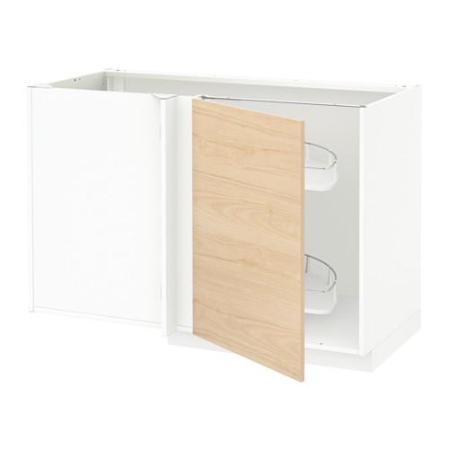 МЕТОД Угловой напол шкаф с выдвижн секц - белый, Аскерсунд под светлый ясень МЕТОД Угловой напол шкаф с выдвижн секц - белый, Аскерсунд под светлый ясень
