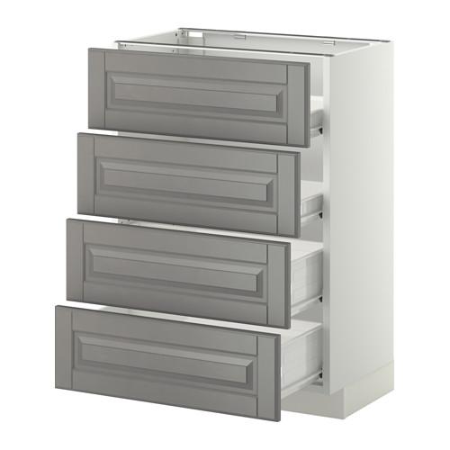 МЕТОД / ФОРВАРА Напольн шкаф 4 фронт панели/4 ящика - белый, Будбин серый, 60x37 см МЕТОД / ФОРВАРА Напольн шкаф 4 фронт панели/4 ящика - белый, Будбин серый, 60x37 см
