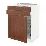 МЕТОД / МАКСИМЕРА Напольн шкаф/дверца/2ящ/првл крзн - белый, Филипстад коричневый, 60x60 см